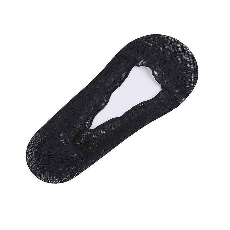 Women's Socks Lace Summer New Ultra-Thin Boat Socks Non-Slip Anti-Fall Cotton Bottom Lace Shallow Mouth Invisible Socks Item Picture