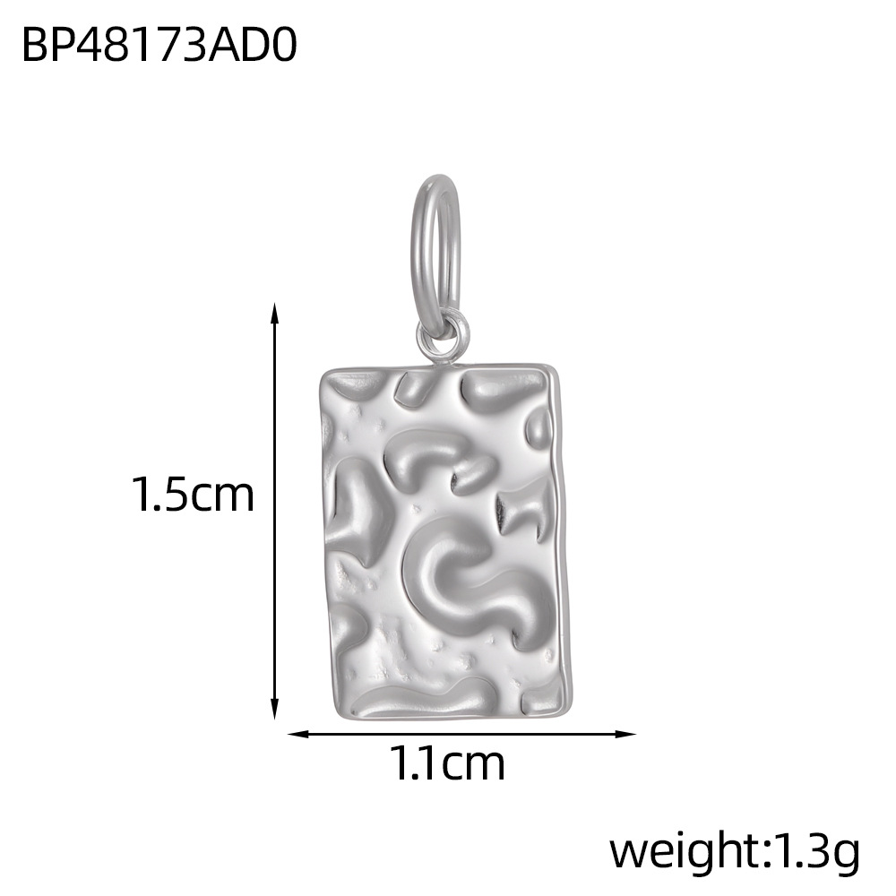 Cross-border best-selling stainless steel pendant texture pattern round plate heart four-leaf clover diy bracelet necklace accessory pic 46