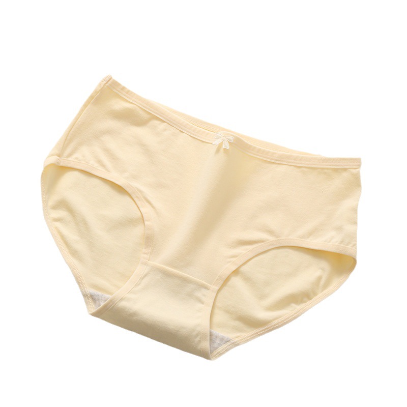 2024 Combed Women's Panties Ladies Cotton Cotton Mid-Waist Solid Color Simple Girls Comfortable Women's Panties Girls Item Picture
