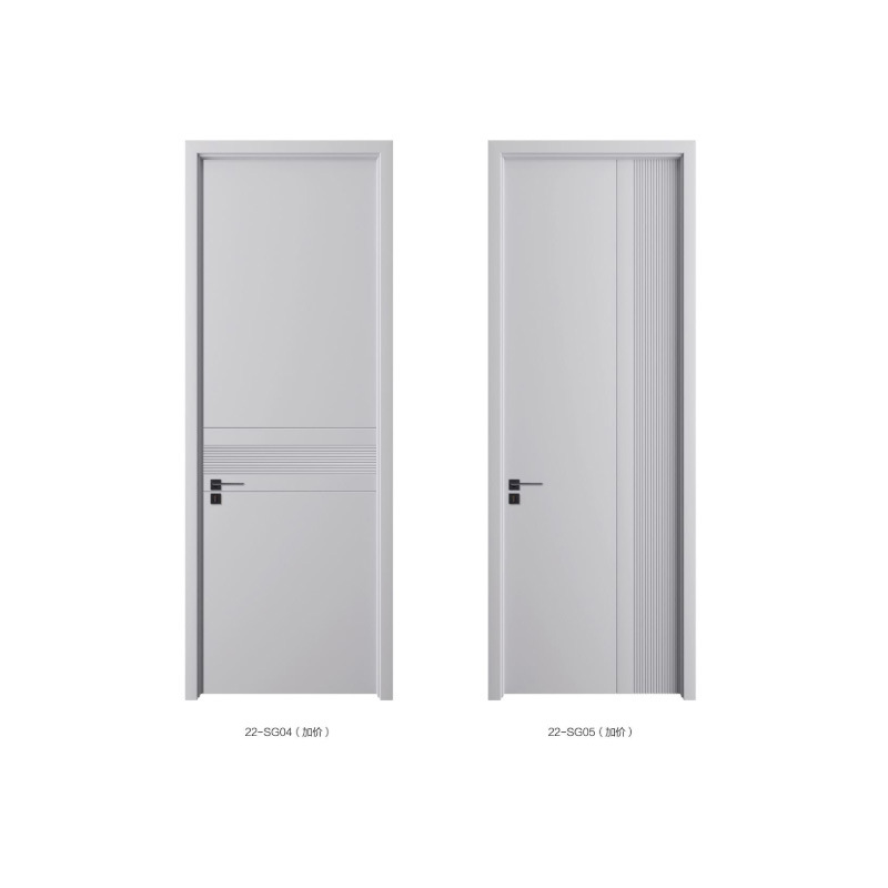 Shanghai manufacturer's direct sales of new light luxury minimalist bedroom room wooden doors, solid wood composite lacquered doors and ecological room doors Item Picture