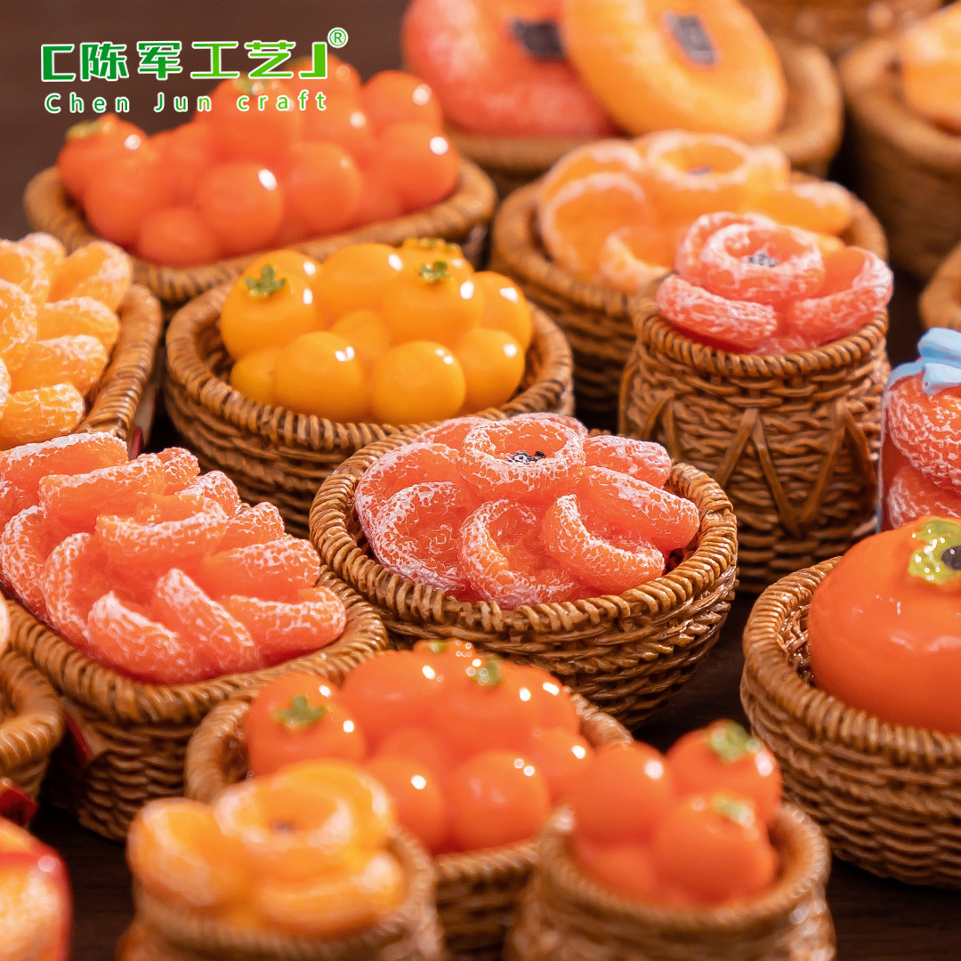 Micro-landscape creative simulation persimmon food play, persimmon as you wish, diy decorative blind bag accessories, mini miniature small ornaments