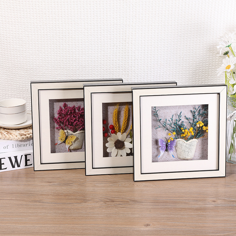 永生干花干草新款装现代装饰画餐厅卧室公寓宾馆壁饰  尺寸27*27