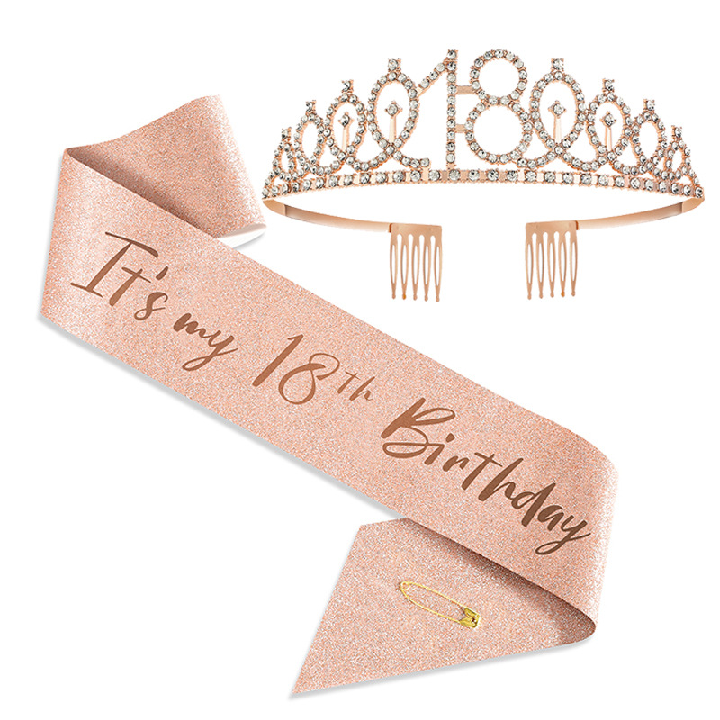 European and American party crown headband, rhinestone crown hair accessory, first birthday digital birthday cake ornament, alloy hair band Application Scenario