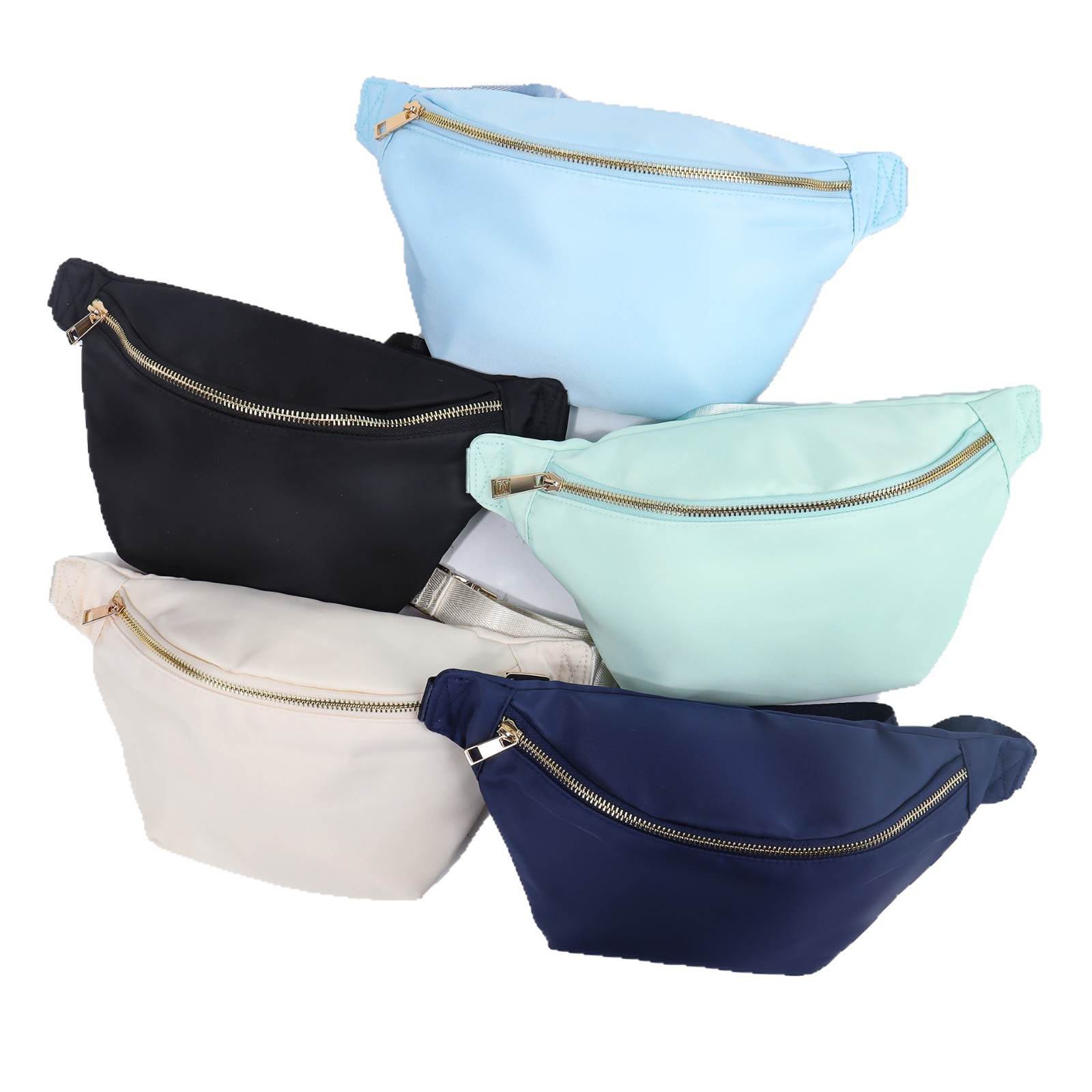 Personalizado viaje impermeable grande nylon waist bag sport satchel al aire libre zipper waist bag hombres y mujeres crossbody al por mayor Item Picture