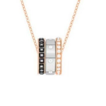 The high-end version of the Shi family's gradient blue, red, pink, white and black swan necklace for women features a crystal dynamic collarbone chain with exotic elements Specification image