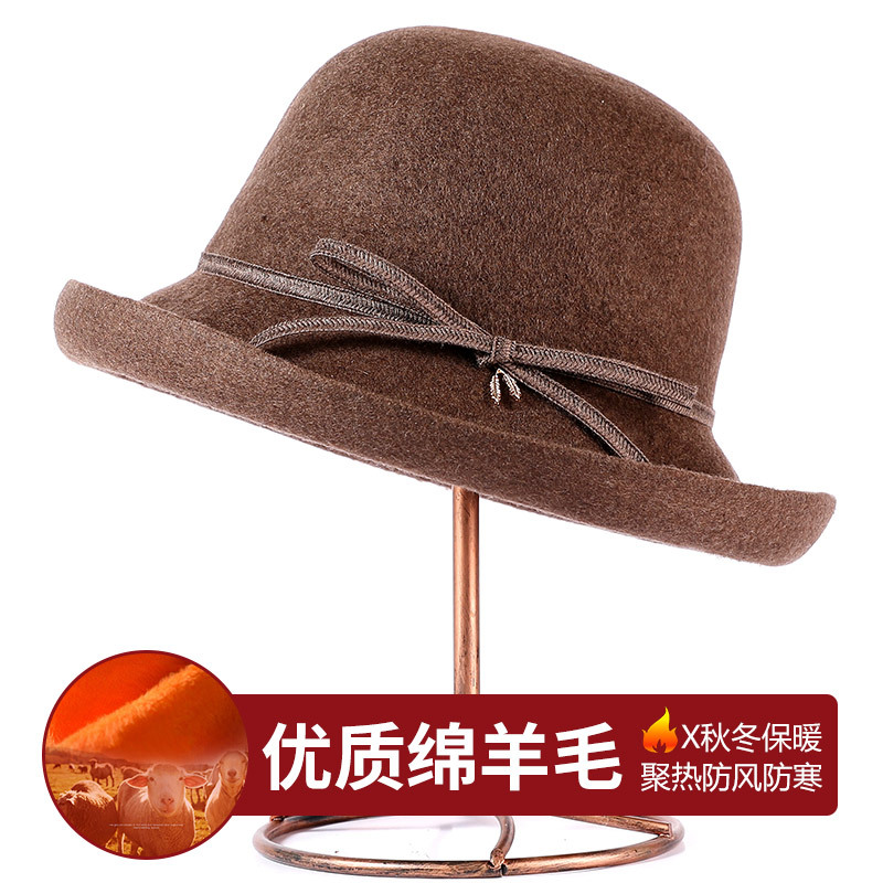 Woolen Hat Woman Basin Hat Autumn And Winter All Fashion Warm Fisherman Hat Elegant Temperament Show Face Small Woolen Top Hat