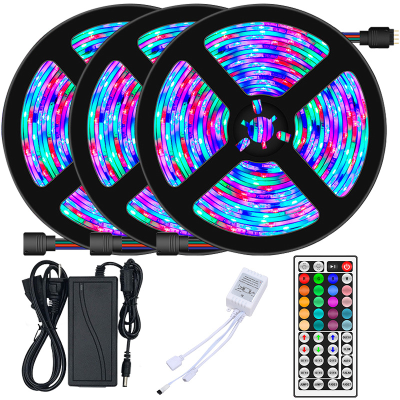 Cross-Border Led Light With 2835Rgb Drip Waterproof 44 Key Remote Control 12V Low Voltage Light With 5050Rgb Light Belt Set details Picture