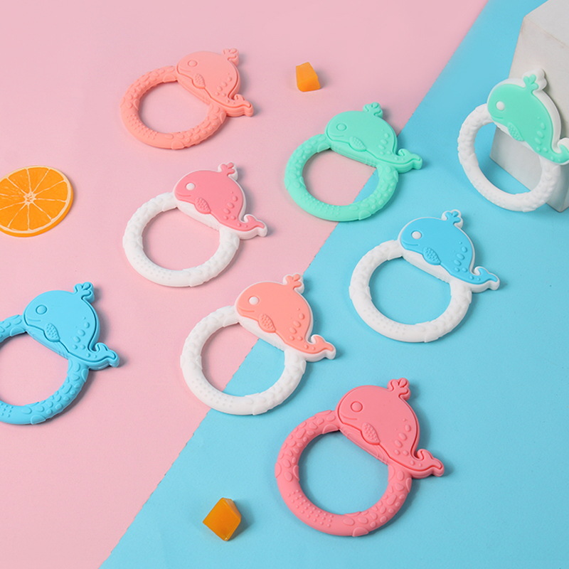 2022年厂家新品婴儿硅胶牙胶琼鱼动物造型咬胶手环儿童磨牙固齿器详情图1