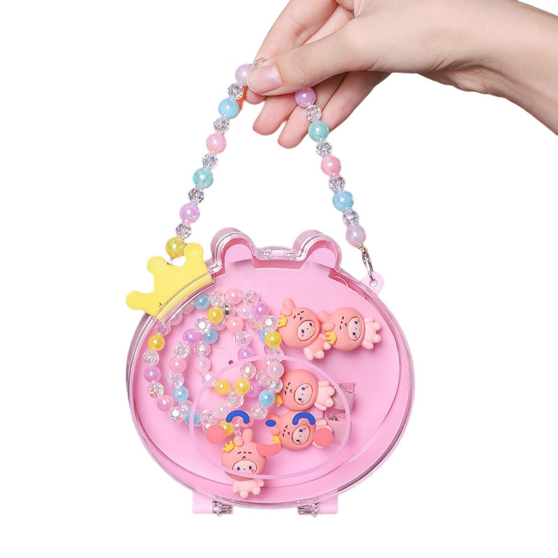 2023 Children's Hair Accessories Set Gift Box Little Girl Hair Card Princess Head String Baby Leather Band Jewelry Box Clip Item Picture