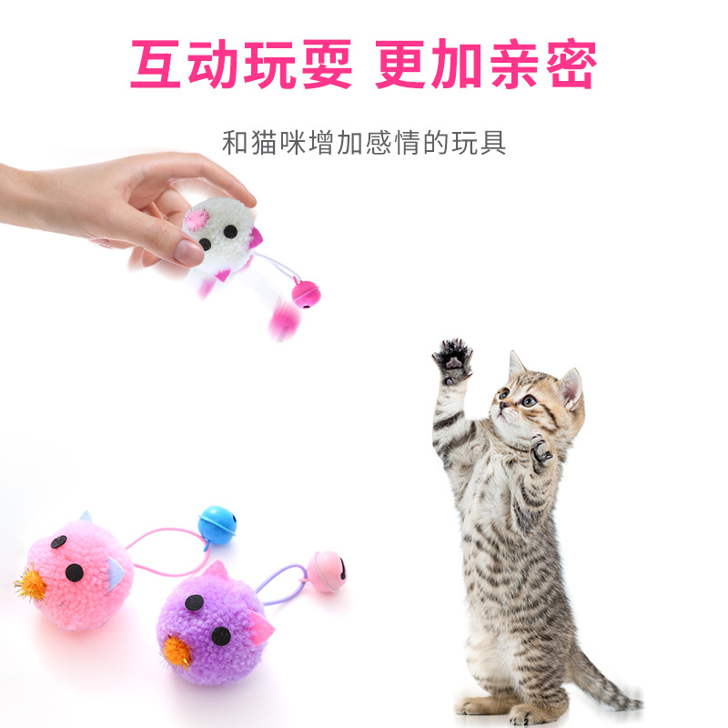 Factory wholesale of cross-border pet supplies, bells, mouse heads, mouse-shaped cat toys, self-entertainment and fun cat toys Application Scenario