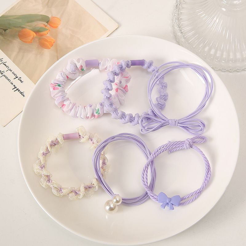 6 new ins forest-themed sweet and cute hair ties, high style, versatile for ponytails, super fairy-like hair bands, headbands, and small rubber bands Specification image