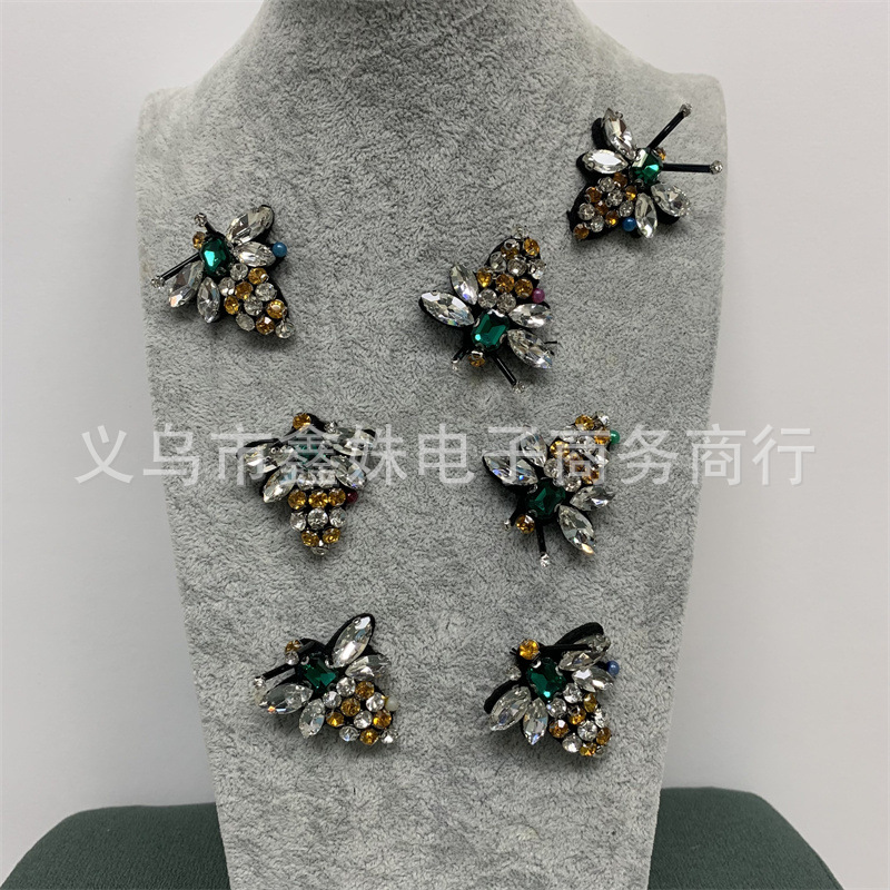 手工钉珠钻石布贴蜜蜂服装服饰辅料配件