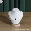 Wooden velvet necklace display stand, neck mold pendant stand, jewelry stand, human neck jewelry window storage, model stand details Picture