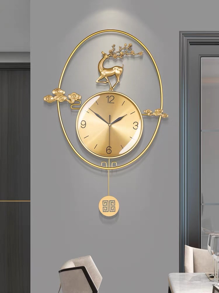 New Chinese Pure Copper Wall Clock Light Luxury Living Room Clock Home Fashion Atmosphere Creative Personality Decorative Clock Wall Table Specification drawing