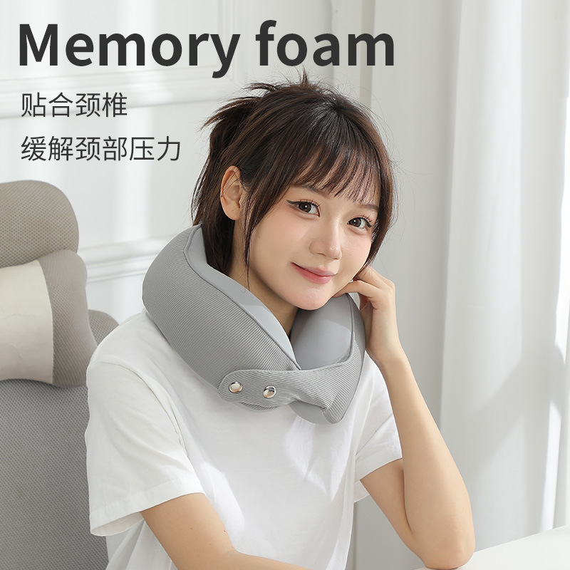 Wholesale Of Memory Foam U-Shaped Pillows, Travel Portable Neck Pillows, Office Nap Neck Protectors, Portable Storage Aircraft Pillows Specification drawing