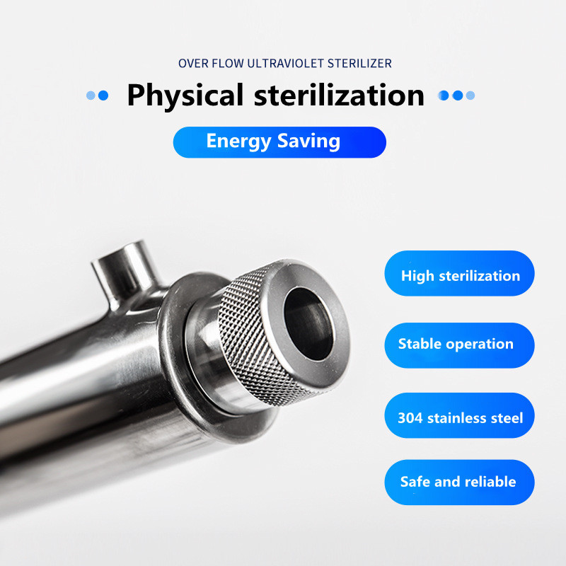 55W flow-through stainless steel pipeline UV Ultraviolet sewage disinfection and sterilization water purifier water treatment equipment Ultraviolet sterilizer Specification image