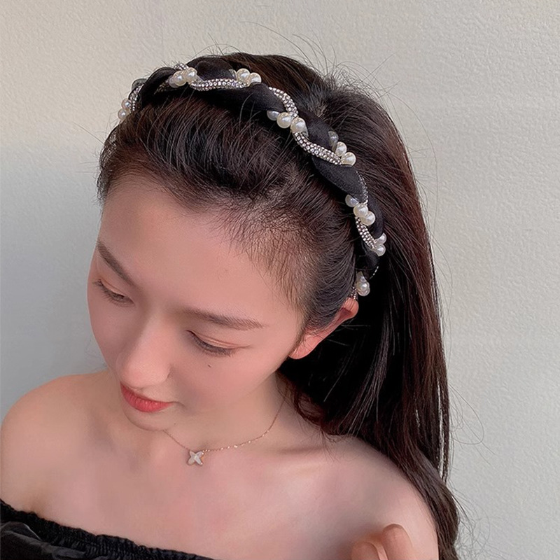黑灰色系高颅顶发箍简约高级感气质头箍女外出时尚百搭发捆发卡批详情6
