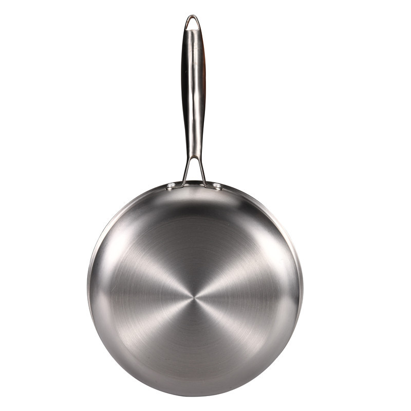 Manufacturer's stainless steel household flat-bottomed frying pan, non-stick pan, deep frying and stir-frying pan, uncoated steak frying pan, one-piece consignment Application Scenario