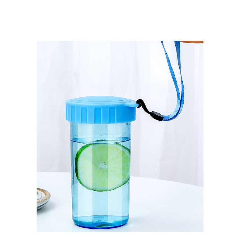 厂家直供塑料杯PC时尚糖果色透明310 广告户外运动便携密封喝水杯详情图1