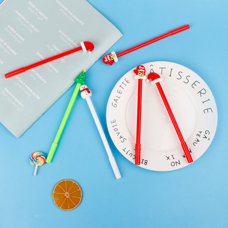 Cute Christmas decoration creative stationery gel pens, student exam pens, signature pens, Christmas element gel pens Application Scenario