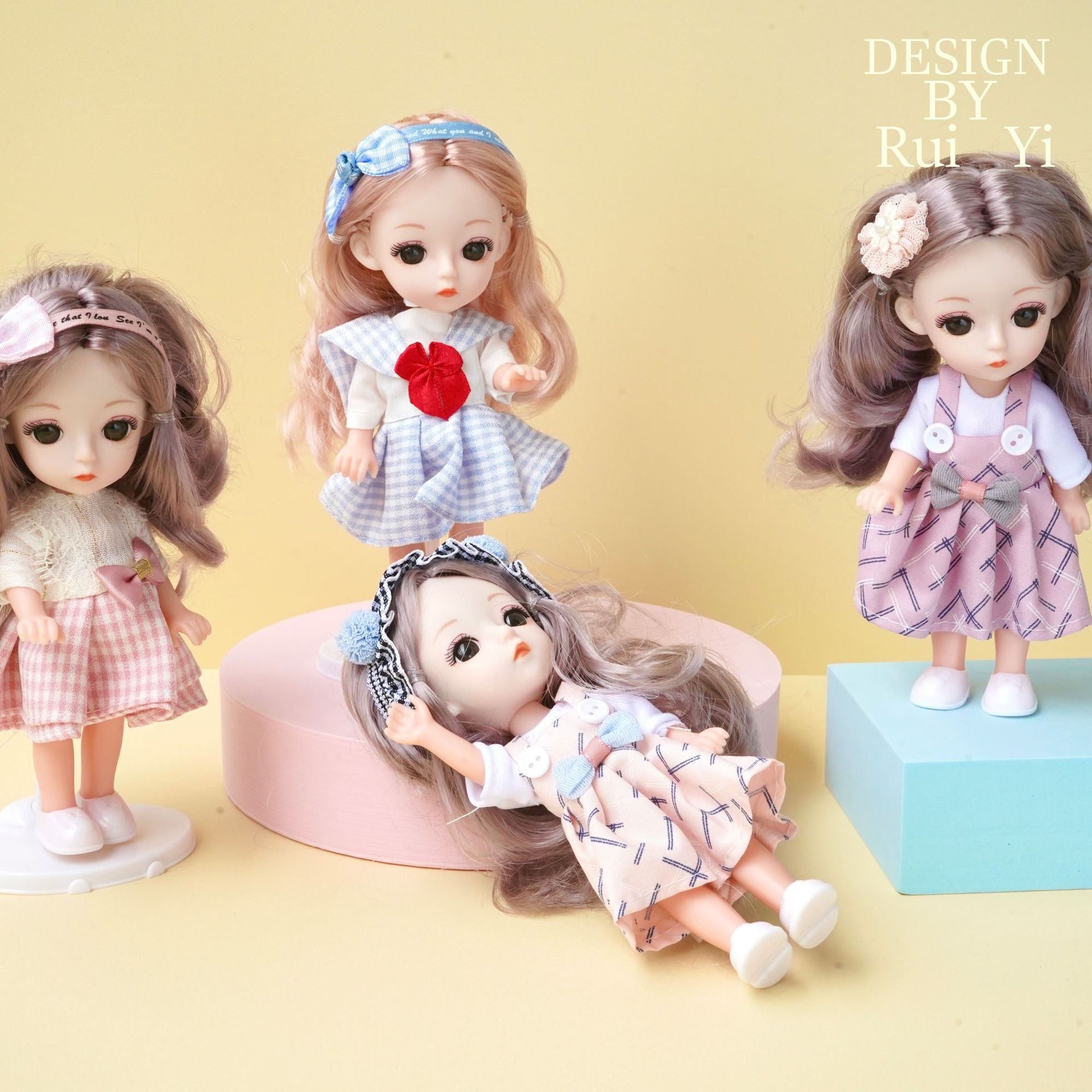 6寸可爱钥匙扣洋娃娃儿童手办公仔女孩玩具厂家直销换装手办摆件