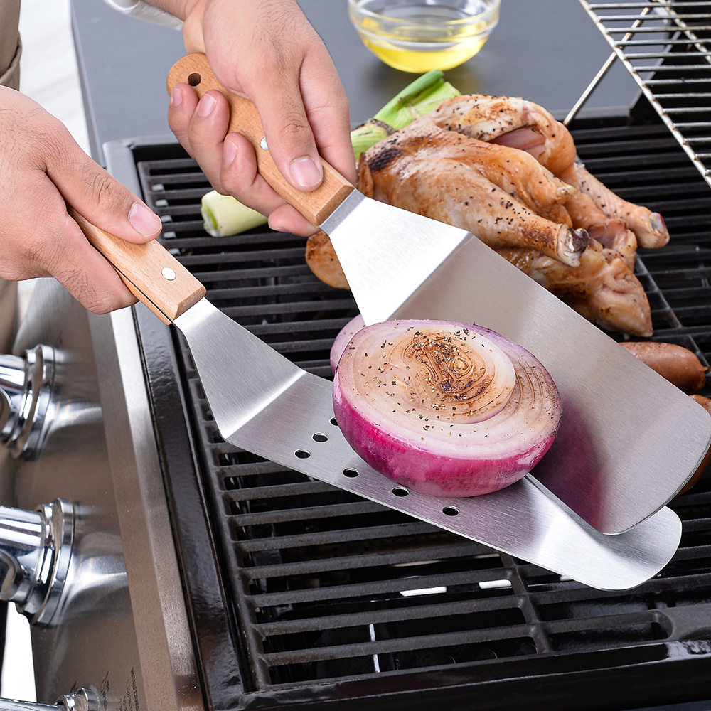 Cross-Border Teppanyaki Cooking Spatula 11-Piece Stainless Steel Steak Spatula Outdoor Bbq Tool Set Specification drawing
