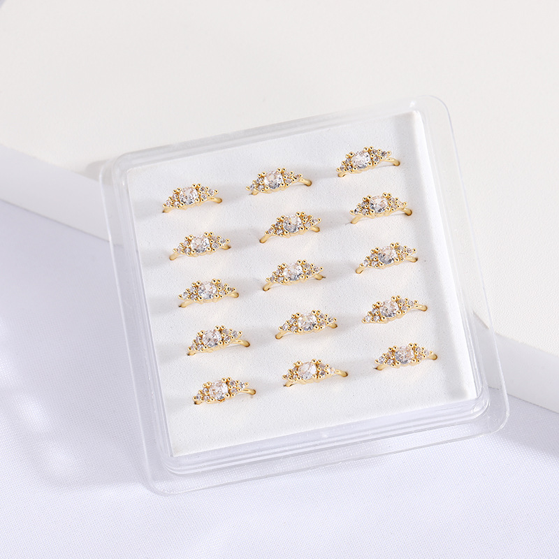 Personality Simple Diamond Diamond White Stone Nose Ring Niche Design Sense Metal Nose Accessories With Temperament Fashion Accessories Specification drawing