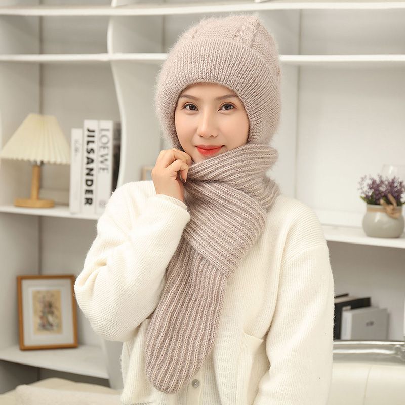 Hat Scarf In One Piece With Wool Thickened Ladies Hat Winter Ladies Warm Winter Squirrel Velvet Storm Hat Woolen Hat