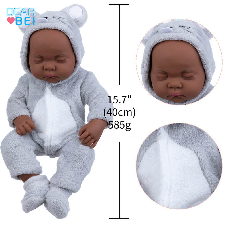 40 cm simulación bebé acompañante dormir tranquilos juguetes 16 pulgadas peludo ojos cerrados reborn muñecas al por mayor details Picture