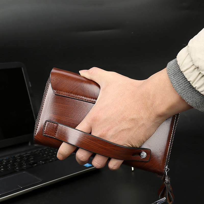 New Xiangfu Bird Men's Long Wallet Leisure Business Hand Bag Multi-Function Mobile Phone Bag Large Capacity Hand Bag Application Scenario