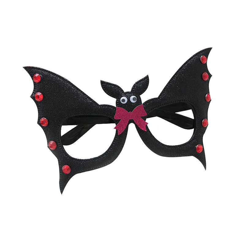 New Halloween bat bow fabric sequined hairpin with spider glasses and fairy wand children's accessories Item Picture