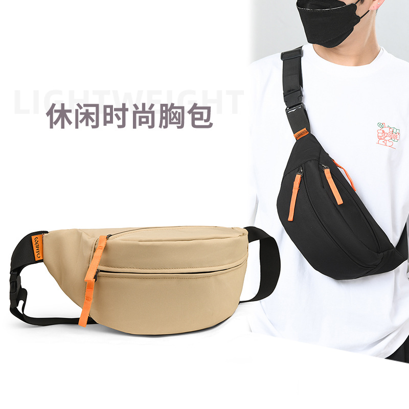 皮包男士斜跨休闲/男单肩包/钻石纹胸包/皮质胸包/摩托车腰包白底实物图