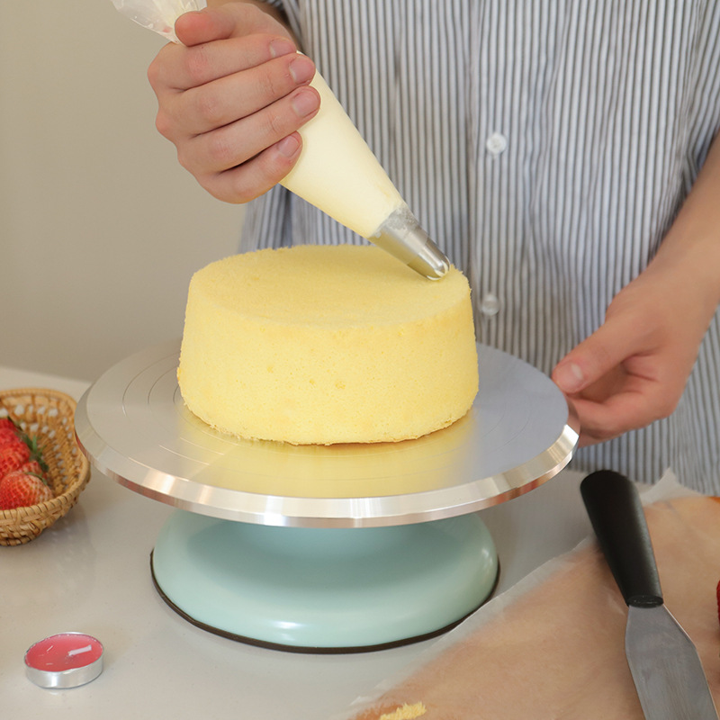 铝合金蛋糕转台蛋糕裱花台家用烘焙工具DIY防滑抹面10寸裱花转台详情图2