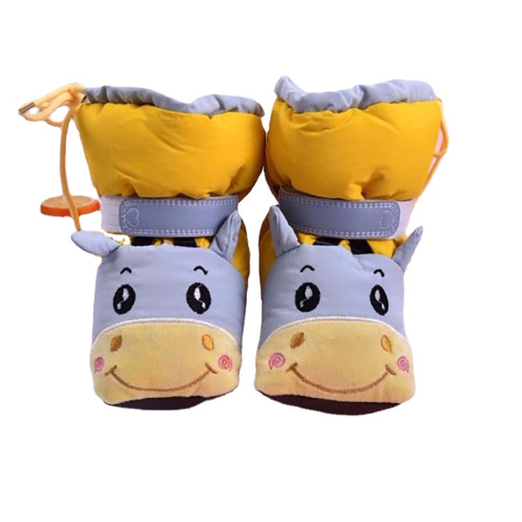 Thickened warm walking shoes for infants aged 0-6-15 months, soft-soled high-top shoes that won't fall off, anti-drop cotton shoes for men and women in autumn and winter Item Picture
