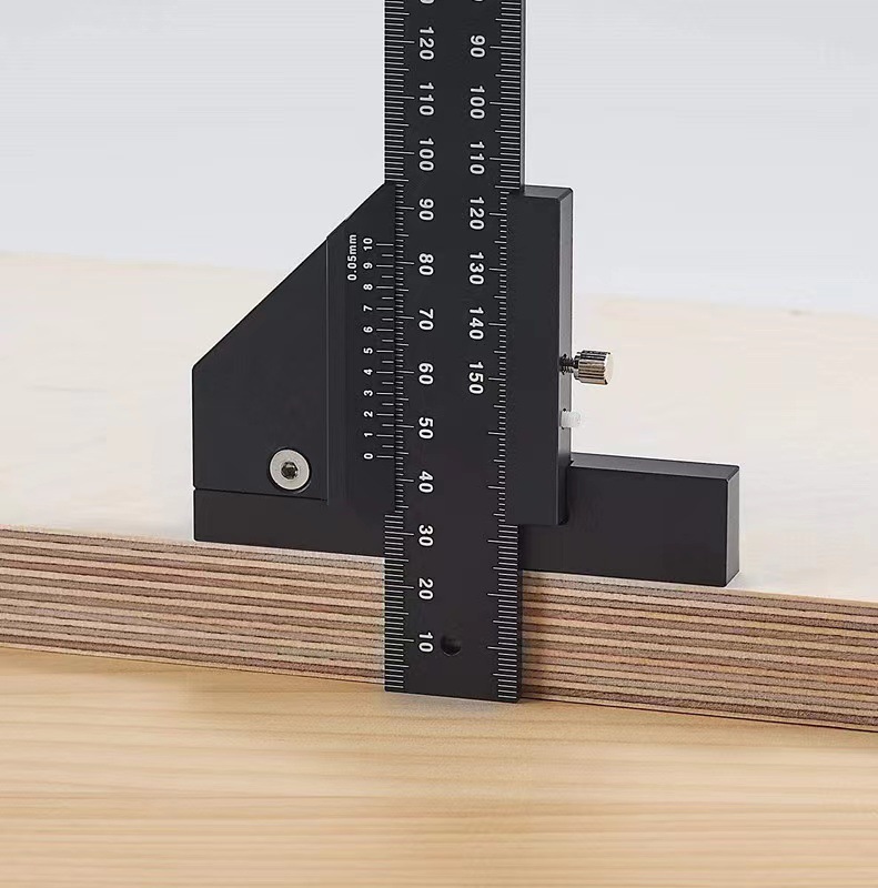 木工多功能划线尺 铝合金T型尺 木工划线器 卡尺 多功能测量尺详情图2