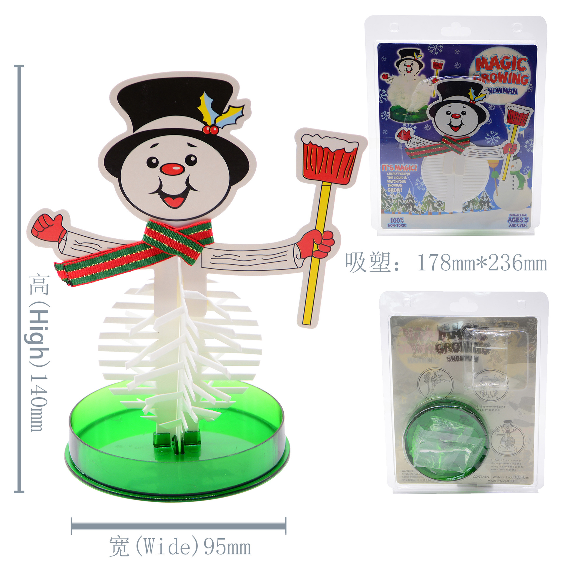 Watering on paper to grow snowflakes, new and strange toys, magic Christmas snowman tree, student crystallization small experiment wholesale Specification image