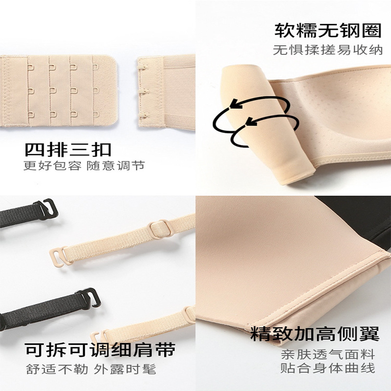 Strapless shaping underwear for women, anti-slip side retraction, small chest retraction, seamless, strapless, and sexy bra cover without steel rings Application Scenario
