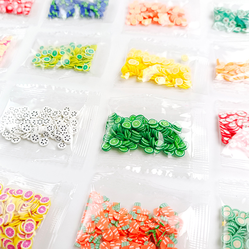 Soft clay fruit slices, 3-gram sealed small package, Guka cream glue DIY drip glue toy filling set material pack details Picture