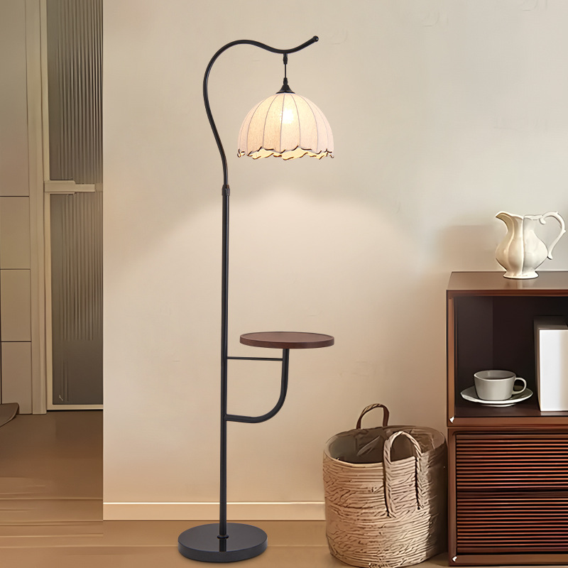 Chinese-style living room floor lamp, French wabi-sabi, popular Chinese retro bedside lamp, American-style coffee table and shelf integrated lamp Specification drawing