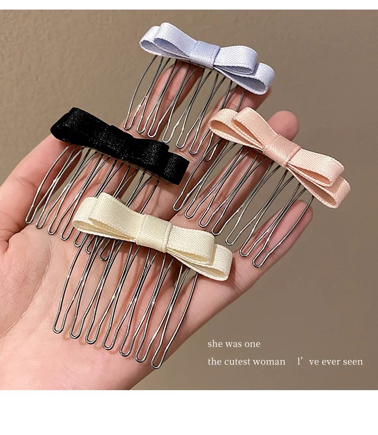 The trendy bow bangs hairpin exudes a sense of high-end style. It is a versatile side hairpin for styling and styling pic 6