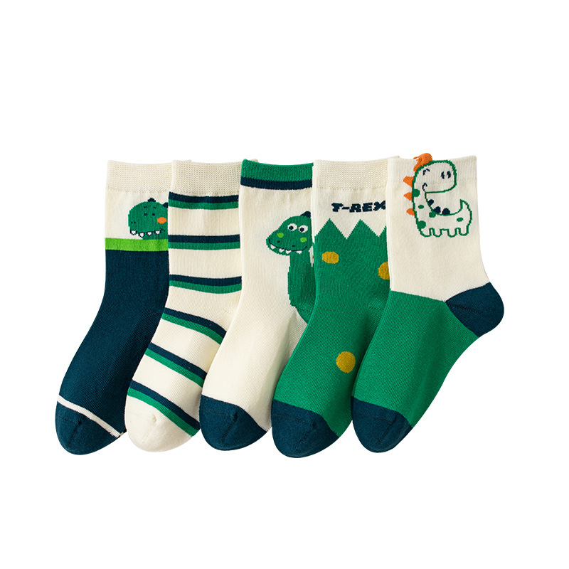 Sock street stall offers one-piece delivery service for boys' socks, autumn and winter children's socks, cotton socks for big and small children, boys' spring and autumn anti-odor dinosaur children's socks, boys' trendy socks, and mid-calf socks Item Picture