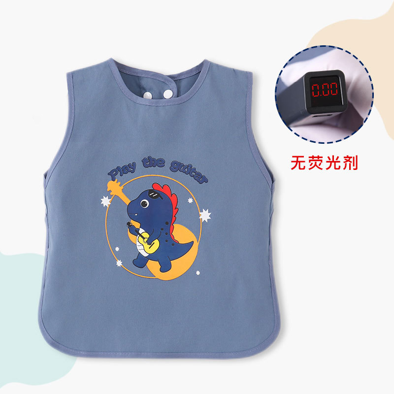 Summer children's coveralls, baby feeding bibs, waterproof and dirt-proof, sleeveless baby feeding bibs for men and women, and reversible dressing for kindergartens details Picture