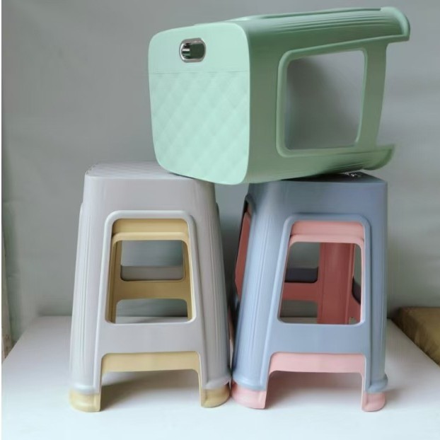 Wholesale household thickened adult and children's chairs, benches, living room high stools, stackable square stools, plastic low stools, high stools Specification drawing