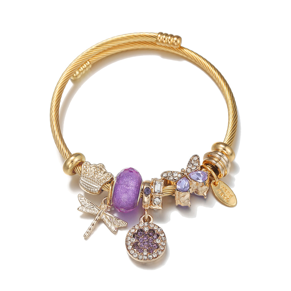 Oly Magic Bracelet 6782 Diy Panjia Style Mori Bracelet Fairy Four-Leaf Clover Butterfly Gold Bracelet Stainless Steel Bracelet Jewelry Application Scenario