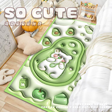 3D卡通仿羊绒地毯立体膨胀视觉床边毯卧室客厅地毯地垫茶几垫飘窗垫
