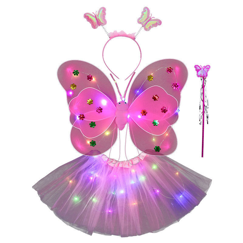 Children's toys: butterfly wings, luminous butterfly wings, sequined butterfly wings, double-layer butterfly wings, luminous wings, street stalls, scenic spots, parks, best-selling toys Item Picture