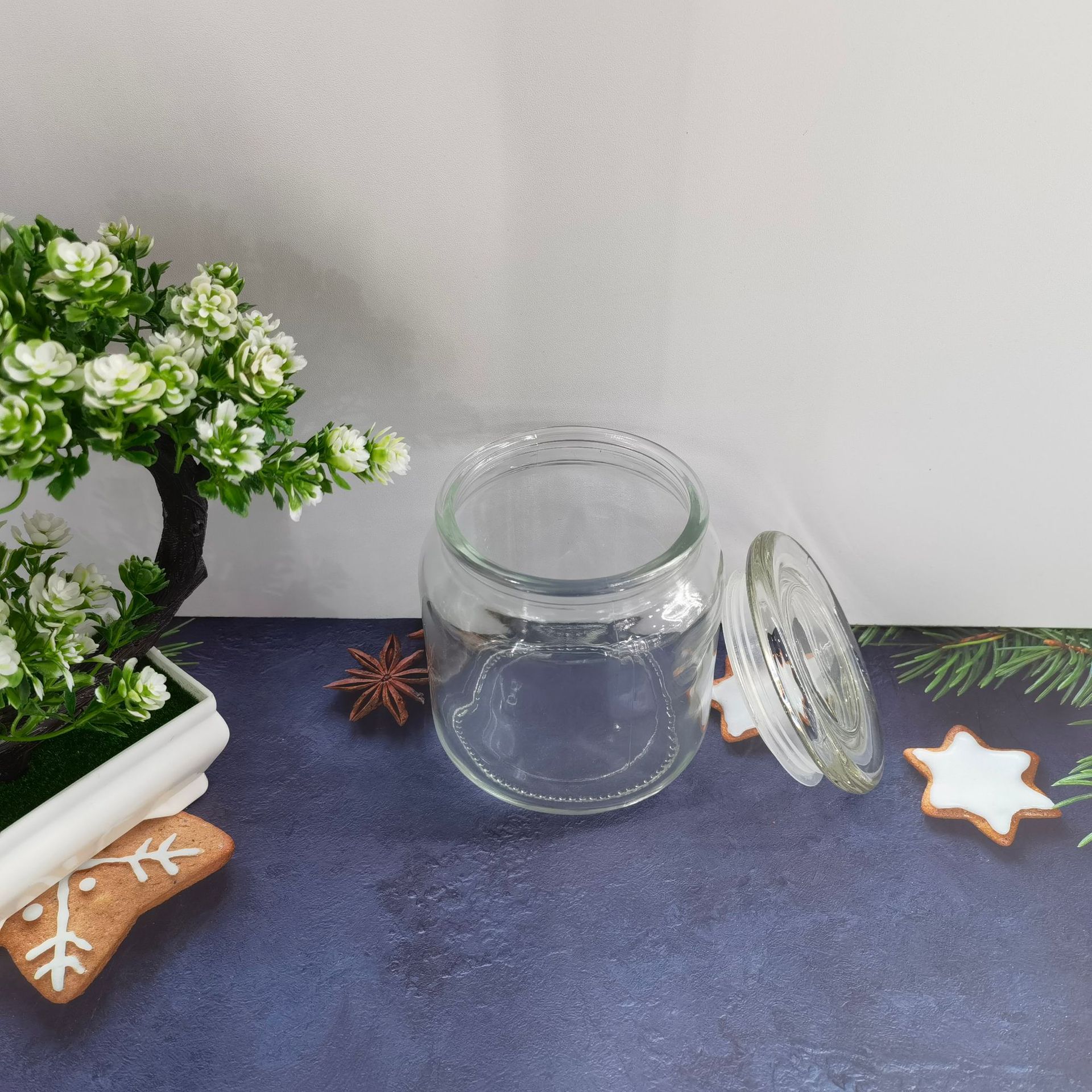 Household Glass Storage Bottle Sealed Tea Jar Pickle Jar Seasoning Jar Storage Bottle 1010 Storage Jar With Thin Lid details Picture