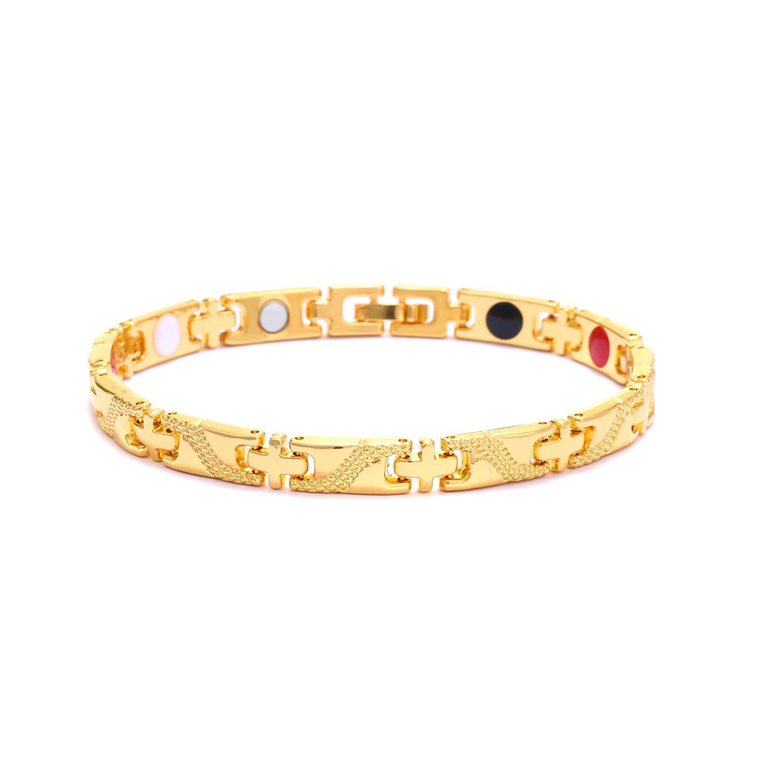 Yunjin cross-border venta caliente cruz doble color dragón estampado pulsera europa y américa moda desmontable pareja imán pulsera details Picture