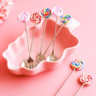 304不锈钢餐具ins创意冰淇淋勺子家居彩色可爱甜品勺水果叉批发