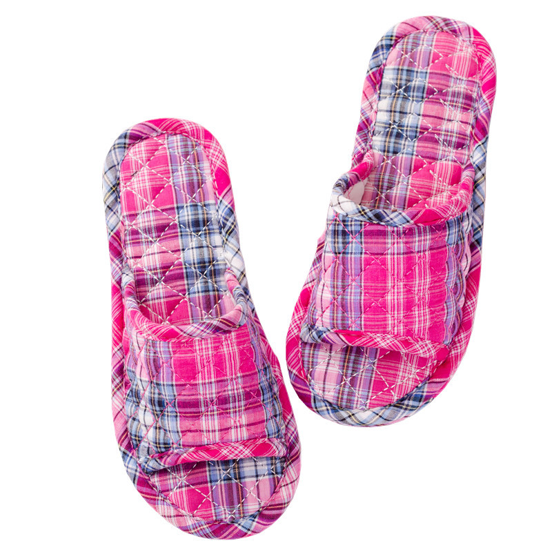 Wholesale machine-washable home cotton fabric slippers, men's and women's couple home wooden floor silent soft cloth sole slippers Item Picture